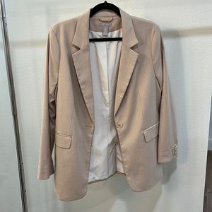 H&M blazer in pale pink